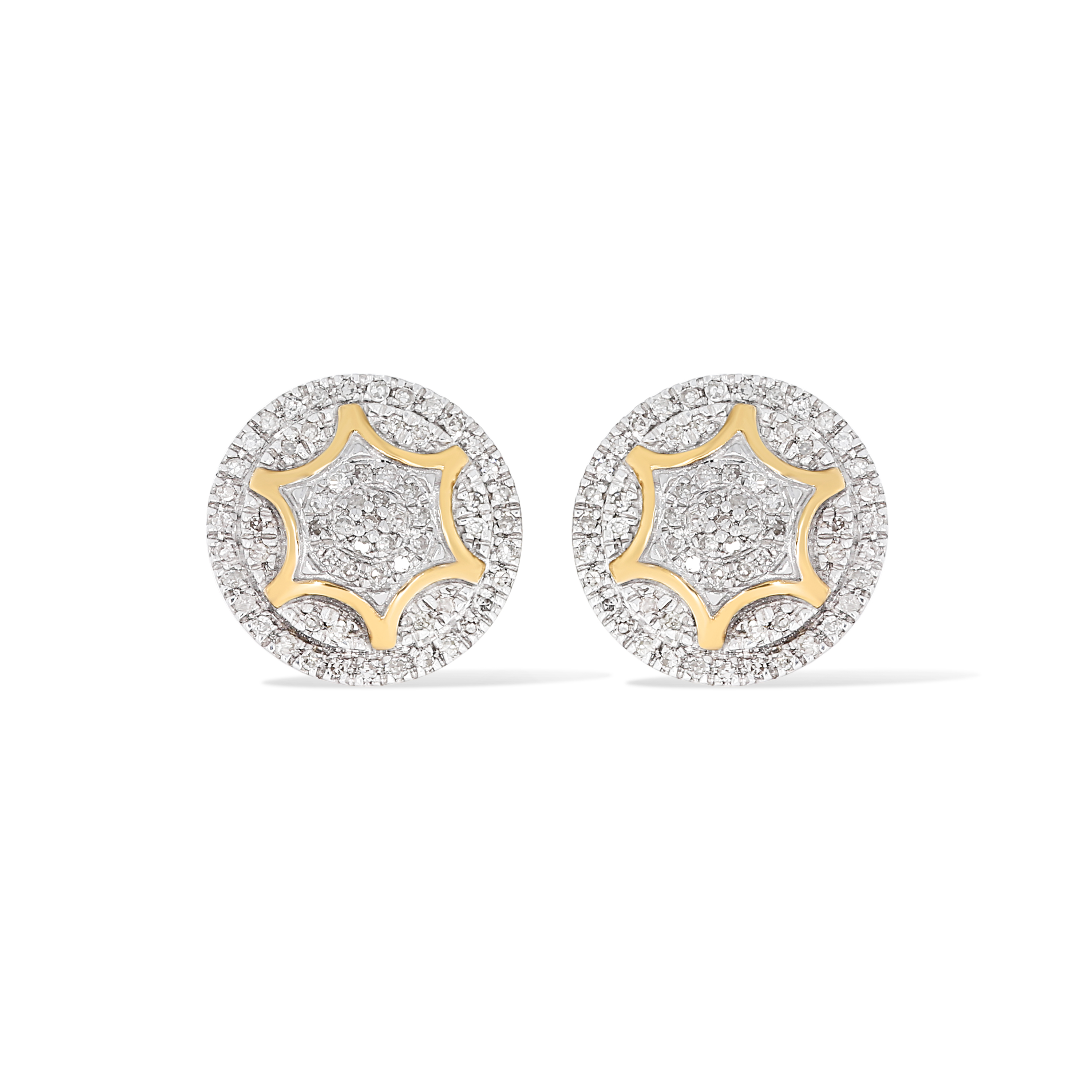 Round Design Diamond Earrings 0.29 ct. 10k Yellow Gold